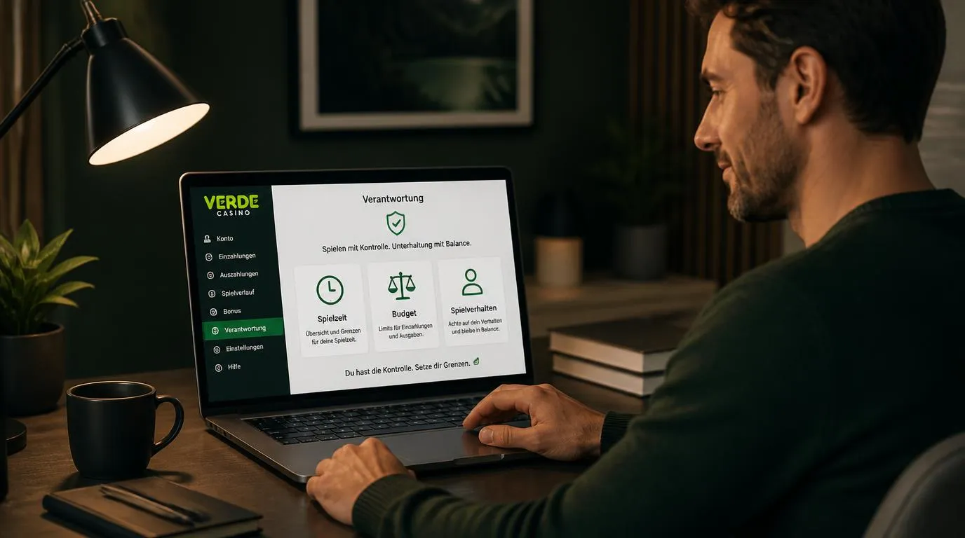 Verantwortungsvolles Spielen auf einer Casino-Plattform mit klaren Hinweisen zur bewussten Nutzung